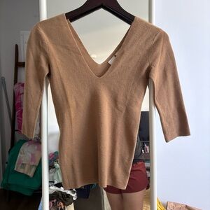Armani Exchange V-Neck 100% merino wool Sweater - Camel